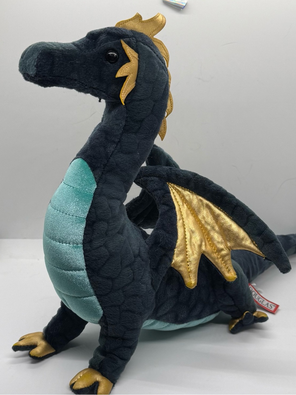 Douglas Cuddle Toys Black & Gold Dragon Plush – Fantasy Stuffed Animal